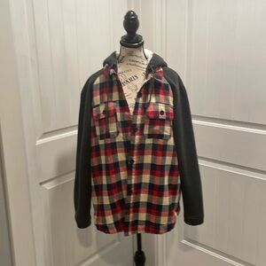Ashley Outerwear Jacket Red, Blue, and Cream Plaid Size XL